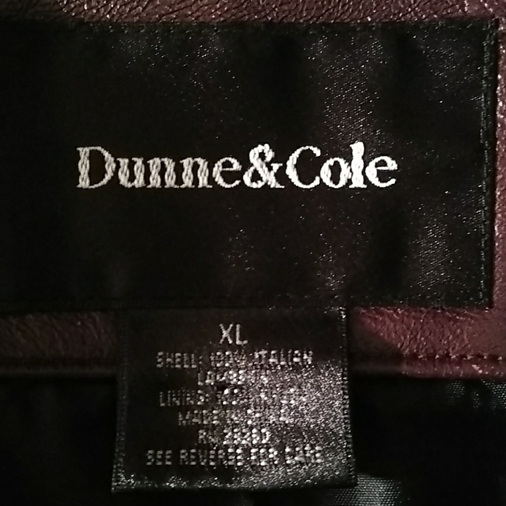 Burgundy leather jacket XL - Picture 3 of 3